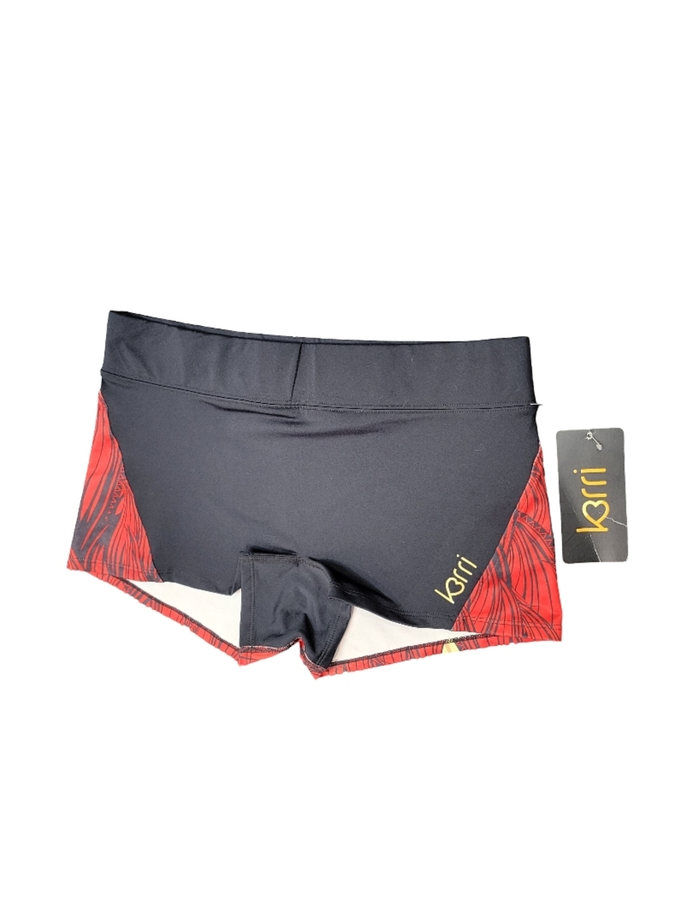 NWT - Asics Women's Black Athletic Training Shorts with Red Accents